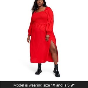 Smocked Bodice MIDI Dress - La Ligne for Target in cherry red!